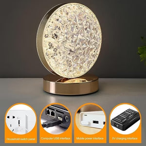 Crystal Round LED Table Lamp | مصباح طاولة دائري كريستالي LED